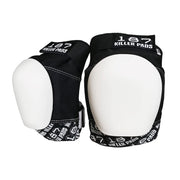 187 Killer Pro Skate Knee Pads White/Black - Lucky Skates