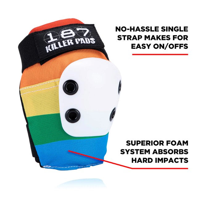 187 Killer Slim Rainbow Elbow Pads - Lucky Skates