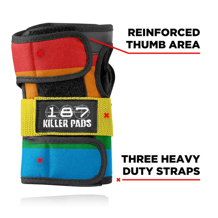 187 Killer Rainbow Wrist Guards - Lucky Skates