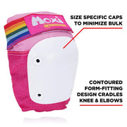 187 Moxi Skates Rainbow Adult Padding Set Pink Knee Pads  - Lucky Skates