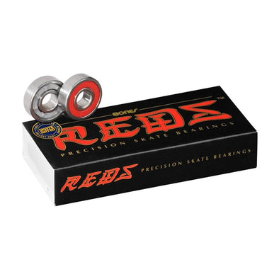 black bearing box with red shielded skate bearings