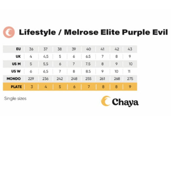 Chaya Melrose Elite Purple Evil Roller Skates Chaya Vintage Mocha Roller Skates Size Chart - Lucky Skates