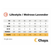 Chaya Melrose Lilac Lavender Roller Skates Size Chart - Lucky Skates
