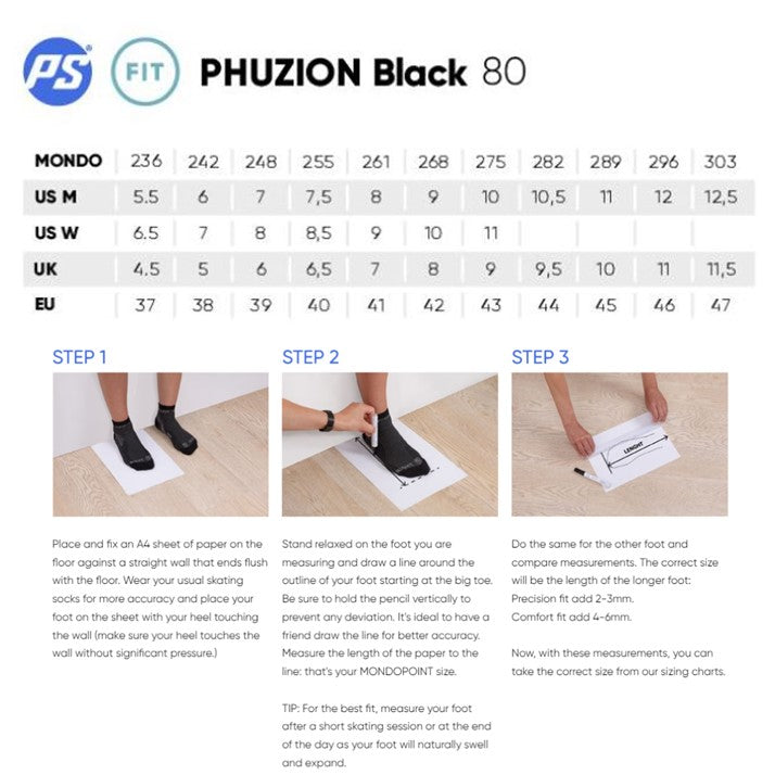 Powerslide Phuzion Radon Black 80 Inline Skates - Lucky Skates