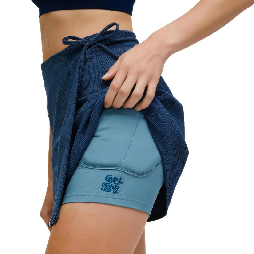 Triple 8 Skortsaver GRLSWIRL Blue/Grey Padded Skorts - Lucky Skates