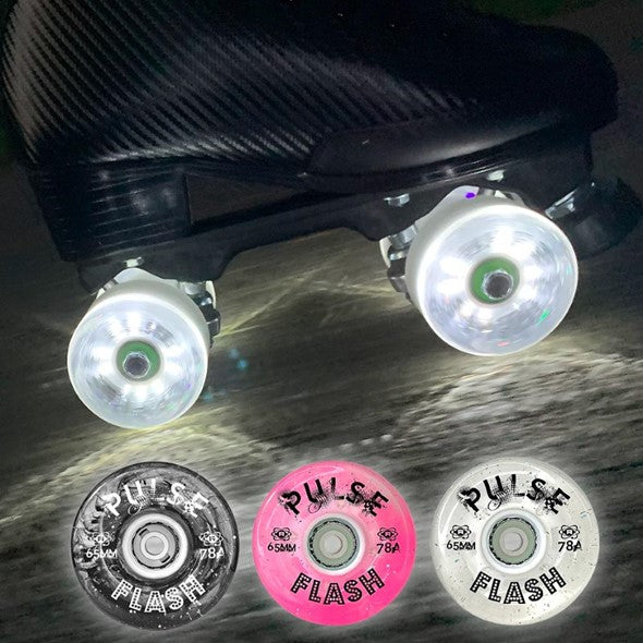 Atom Pulse Flash Light Up Glitter Outdoor Roller Skate LED Wheels 65mm 78A - Lucky Skates