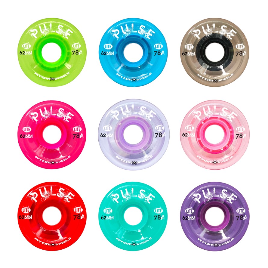 Atom Pulse Lite Outdoor Roller Skate Wheels 62mm 78A- 4 Pack - Lucky Skates