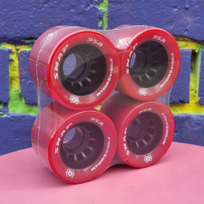 Atom Snap Red Indoor Roller Skate Wheels 60mm 95A - 4 Pack - Lucky Skates