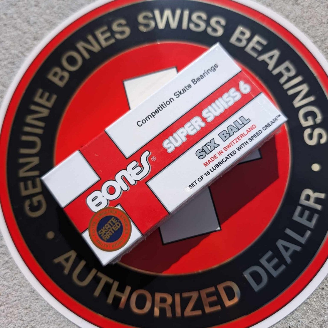 Bones Super Swiss 6 Skate Bearings Blue (16) - Lucky Skates