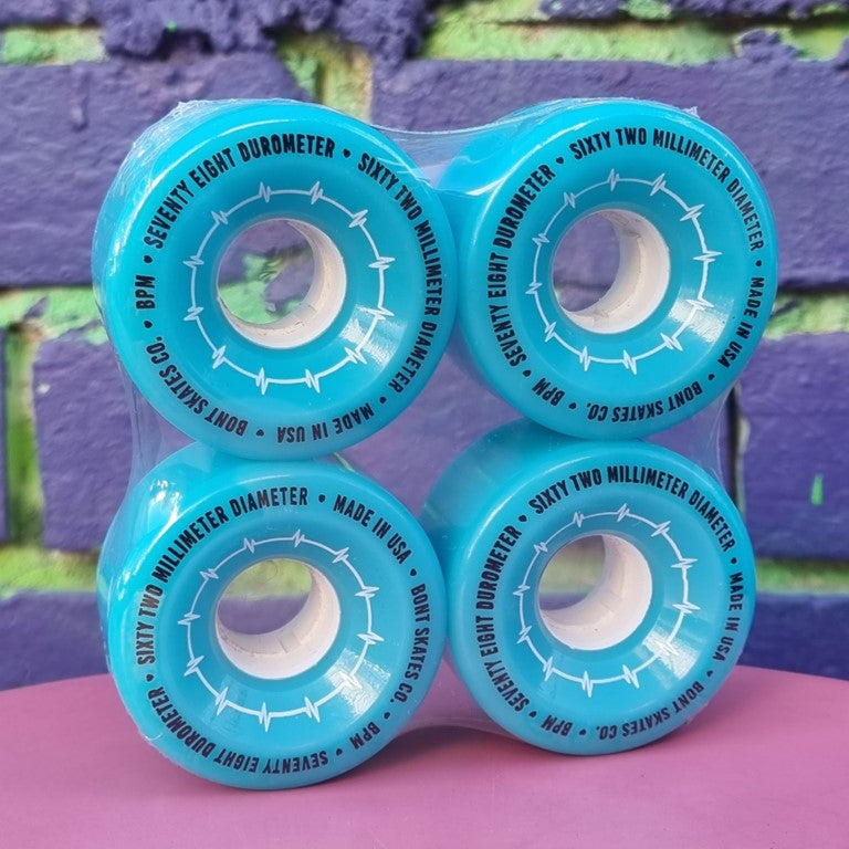 Bont BPM Blue Outdoor Roller Skate Wheels 62mm 78a - 4 Pack - Lucky Skates