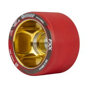 Bont FXX Derby Alloy Indoor Roller Skate Wheels Red With Gold Alloy Hub - 4 Pack - Lucky Skates