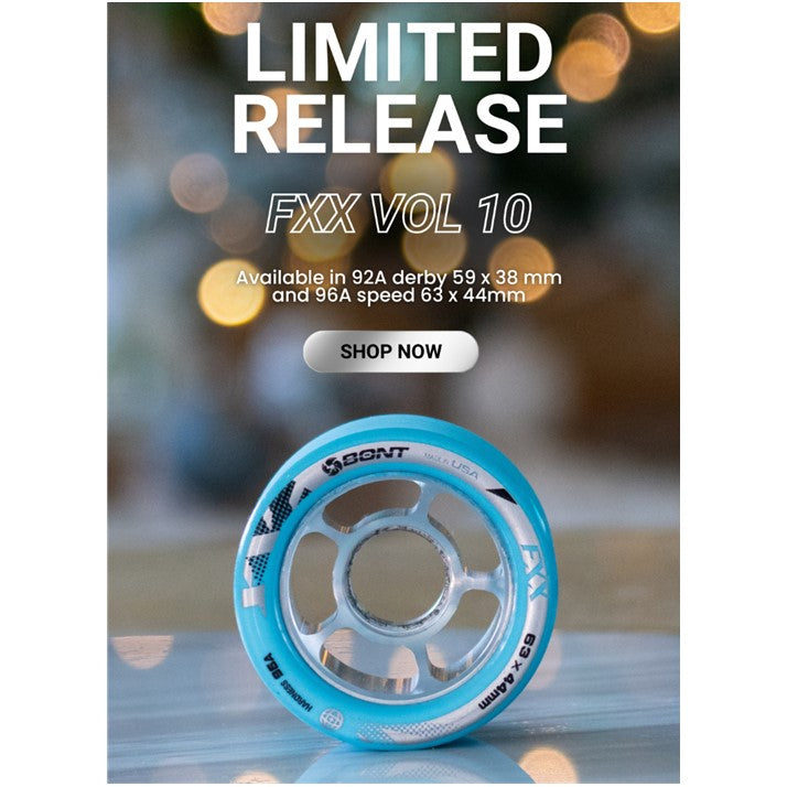 Bont FXX Alloy Speed Indoor Roller Skate Wheels Blue 63mm 96A - Lucky Skates