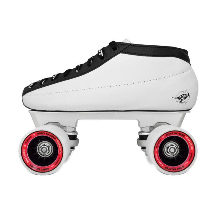 Bont Quad Racer White Tracer No Toe Stop Quad Speed Roller  Skates - Lucky Skates