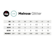 Chaya Melrose Glitter Roller Skates Siza Chart - Lucky Skates