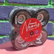 Chaya Light Up Neon Black Outdoor Roller Skate Wheels 65mm 78A - 4 Pack - Lucky Skates