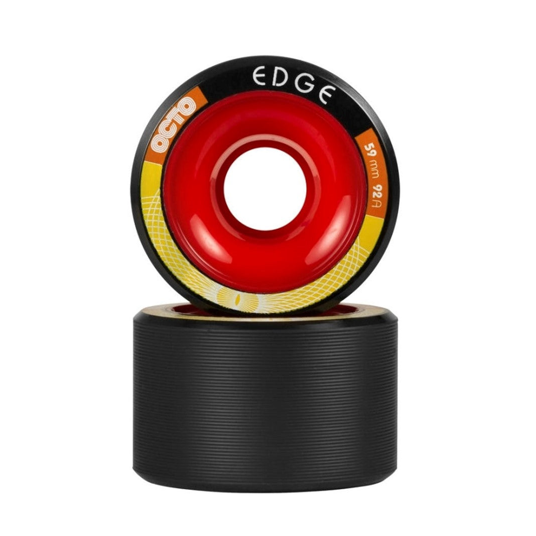 Chaya Octo Edge Black Red Indoor Roller Skate Wheels 59mm 92A - Lucky Skates