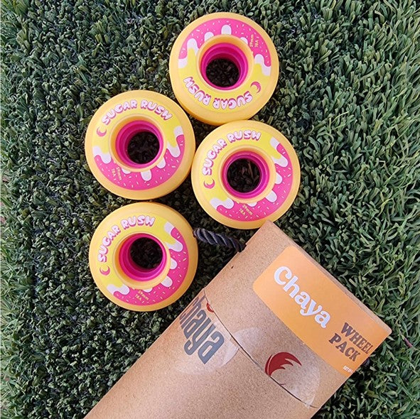 Chaya Sugar Rush Yellow Outdoor Roller Skate Wheels 59mm 78A - 4 Pack - Lucky Skates