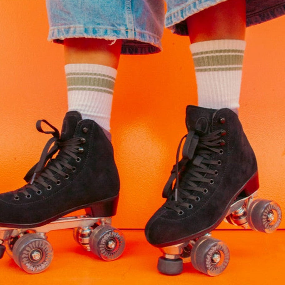 Chuffed Roller Skates Wanderer Black Suede - Lucky Skates