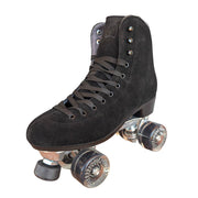Chuffed Leather Roller Skates Wanderer Black Suede - Lucky Skates