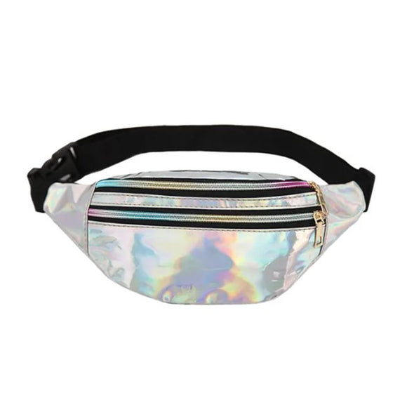 Holographic Triple Zip Fanny Pack