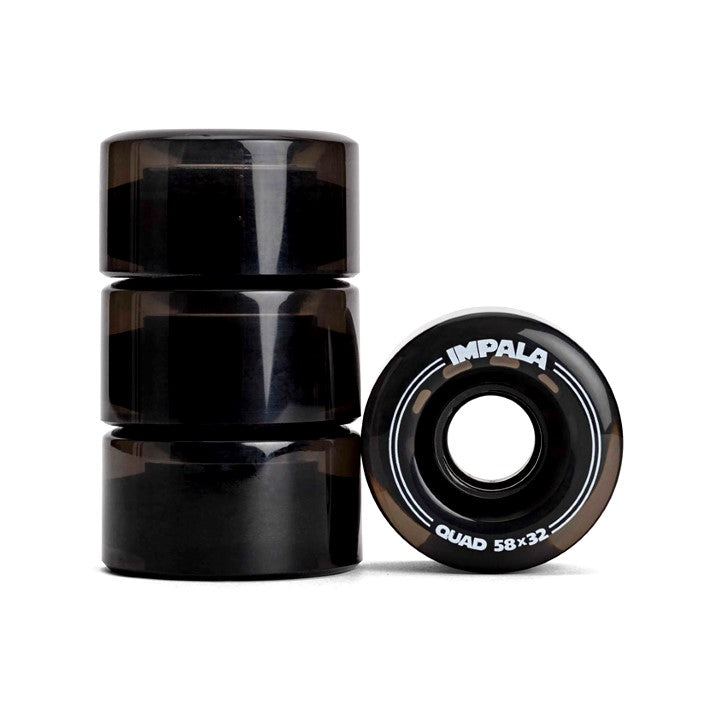 Impala Black Outdoor Hybrid Roller Skate Wheels - 4 Pack - Lucky Skates