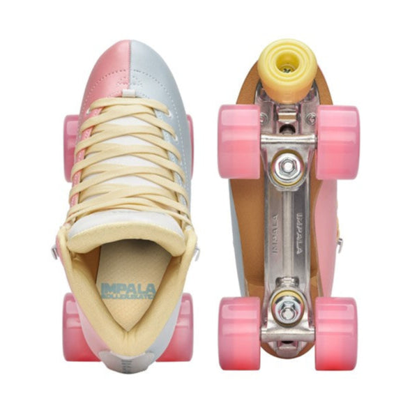 Blue/Pink Split Impala Roller Skates - Lucky Skates