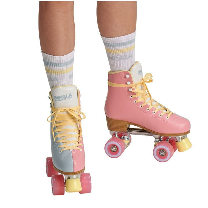 Blue/Pink Split Impala Roller Skates - Lucky Skates