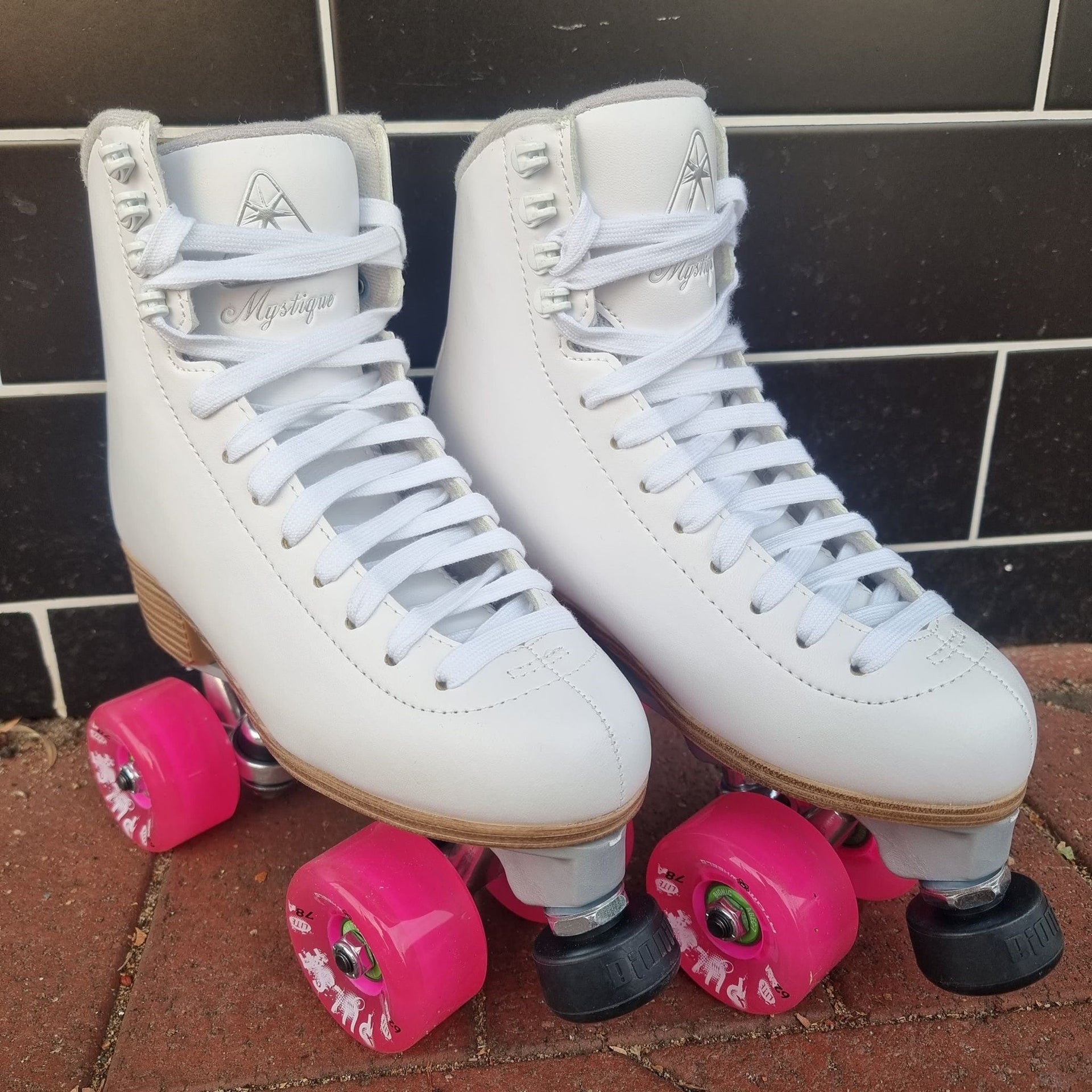 Jackson Mystique White Pink Roller Skates - Lucky Skates