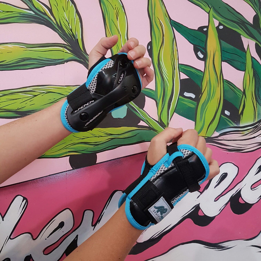 K2 Performance Womens Blue Wrist Guards - Lucky Skates