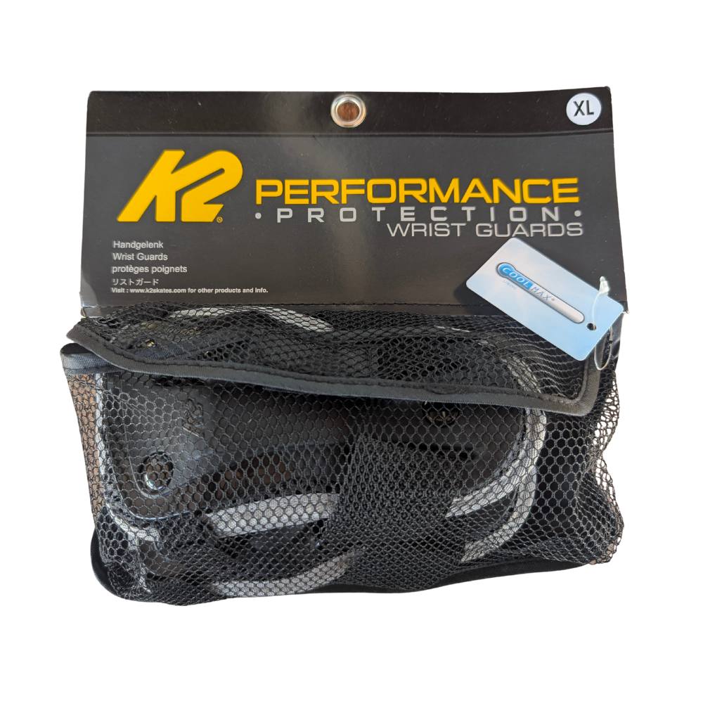K2 Performance Black Silver Mens Wrist Guards - Lucky Skates