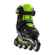 Kids Adjustable Rollerblade Microblade Black/Green Inline Skates - Lucky Skates