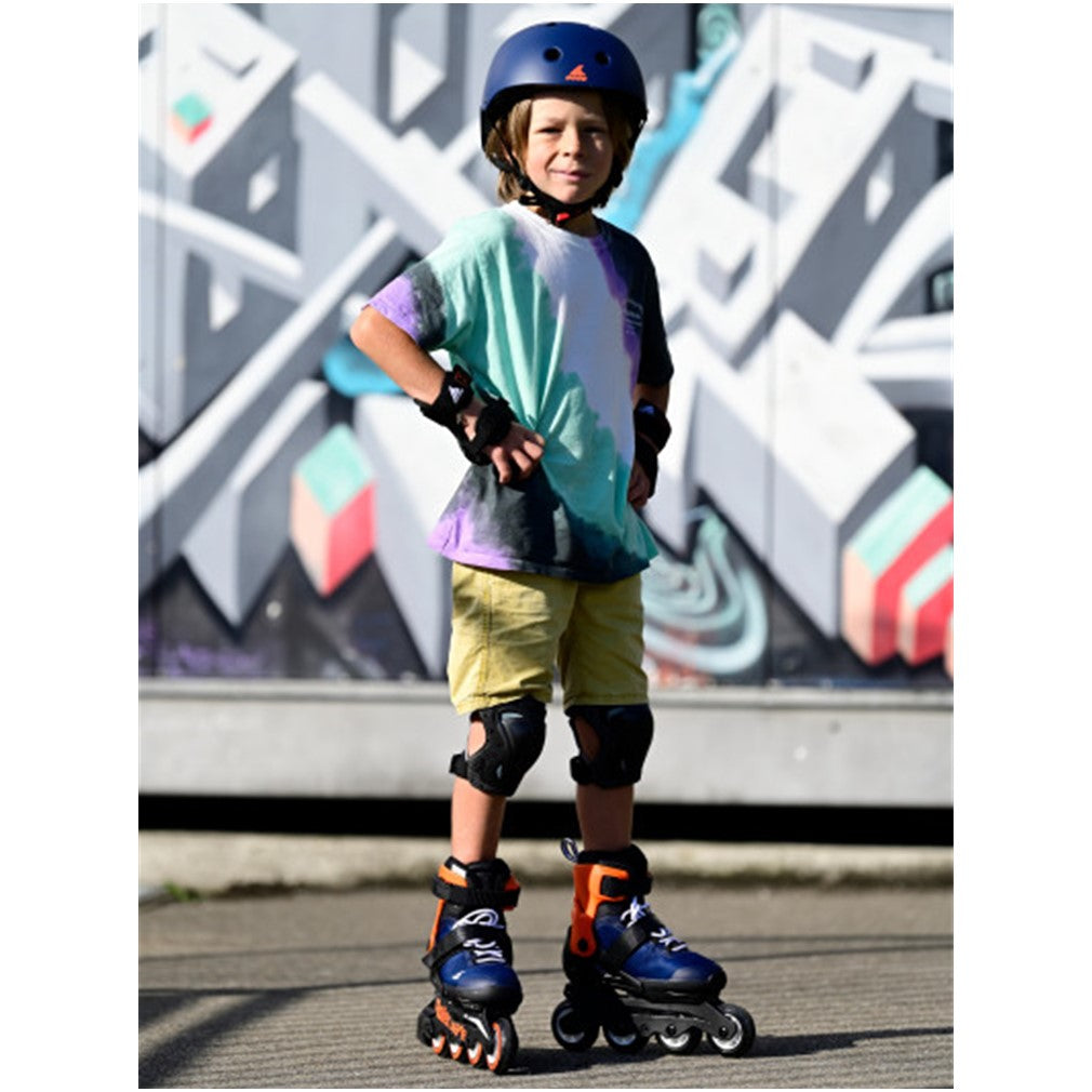 Kids Adjustable Rollerblade Microblade Blue Orange Inline Skates - Lucky Skates