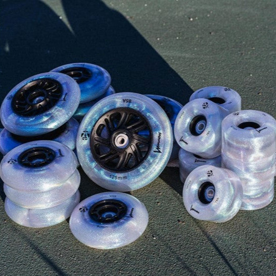 Luminous Black Glitter Pearl LED Wheels - Lucky Skates