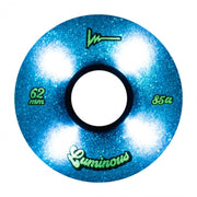 Luminous Light Up Quad LED Roller Skate Wheels Glitter Jade Green Glitter  62mm 85A - 4 Pack - Lucky Skates