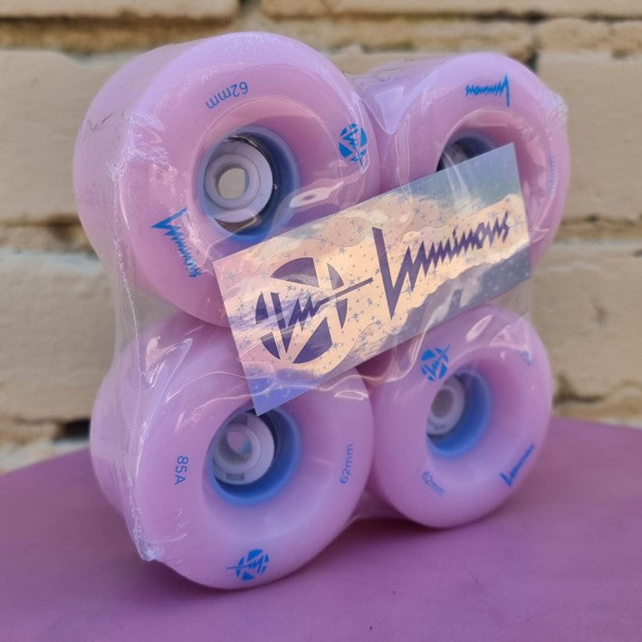 Luminous Light Up Quad LED Hybrid Roller Skate Wheels Light Pink Blue - Lucky Skates