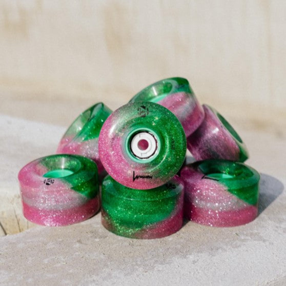 Luminous Light Up Quad LED Hybrid Roller Skate Wheels Pink Forest Green - Lucky Skates