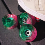 Luminous Light Up Quad LED Hybrid Roller Skate Wheels Pink Forest Green - Lucky Skates