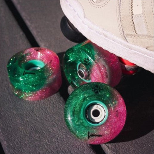 Luminous Light Up Quad LED Hybrid Roller Skate Wheels Pink Forest Green - Lucky Skates