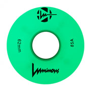 Luminous Light Up Quad LED Roller Skate Wheels White Green Glow 62mm 85A - 4 Pack - Lucky Skates