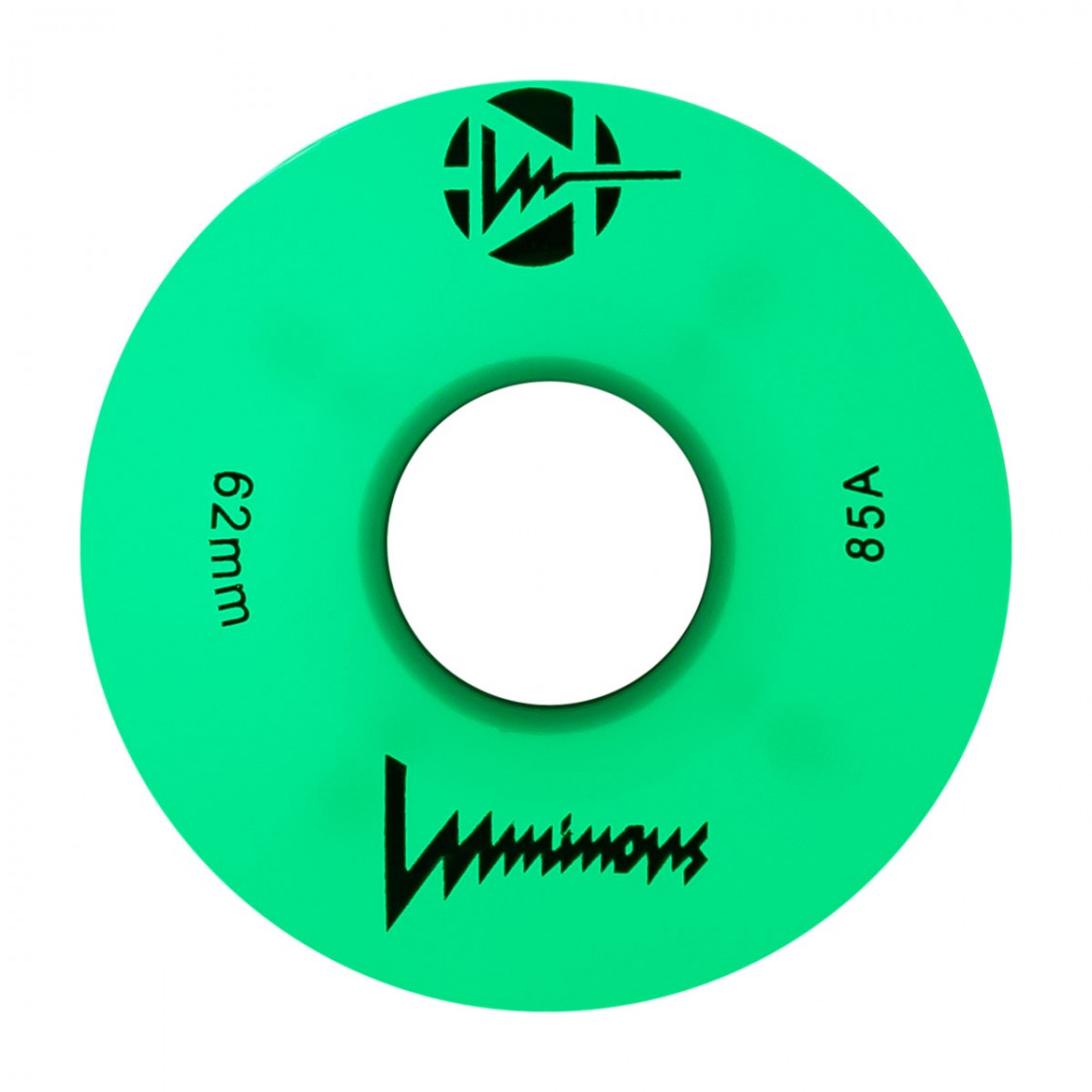 Luminous Light Up Quad LED Roller Skate Wheels White Green Glow 62mm 85A - 4 Pack - Lucky Skates