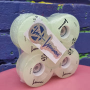 Luminous Light Up Quad LED Roller Skate Wheels White Green Glow 85A - 4 Pack - Lucky Skates