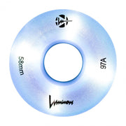 Luminous Light Up Roller Skate LED Quad Wheels White Pearl Glitter 58mm 97A - 4 Pack - Lucky Skates