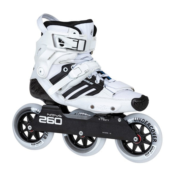 Powerslide HC Trinity Evo Pro White 110 Carbon Inline Tri  Skates - Lucky Skates
