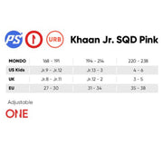 Kids Adjustable Powerslide Khaan Junior SQD Pink Inline Skates Size Chart - Lucky Skates