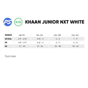 Kids Adjustable Powerslide Khaan Junior LTD White Purple Inline Skates Size Chart - Lucky Skates