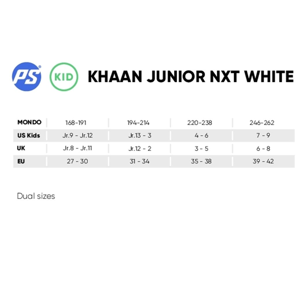 Kids Adjustable Powerslide Khaan Junior LTD White Purple Inline Skates Size Chart - Lucky Skates