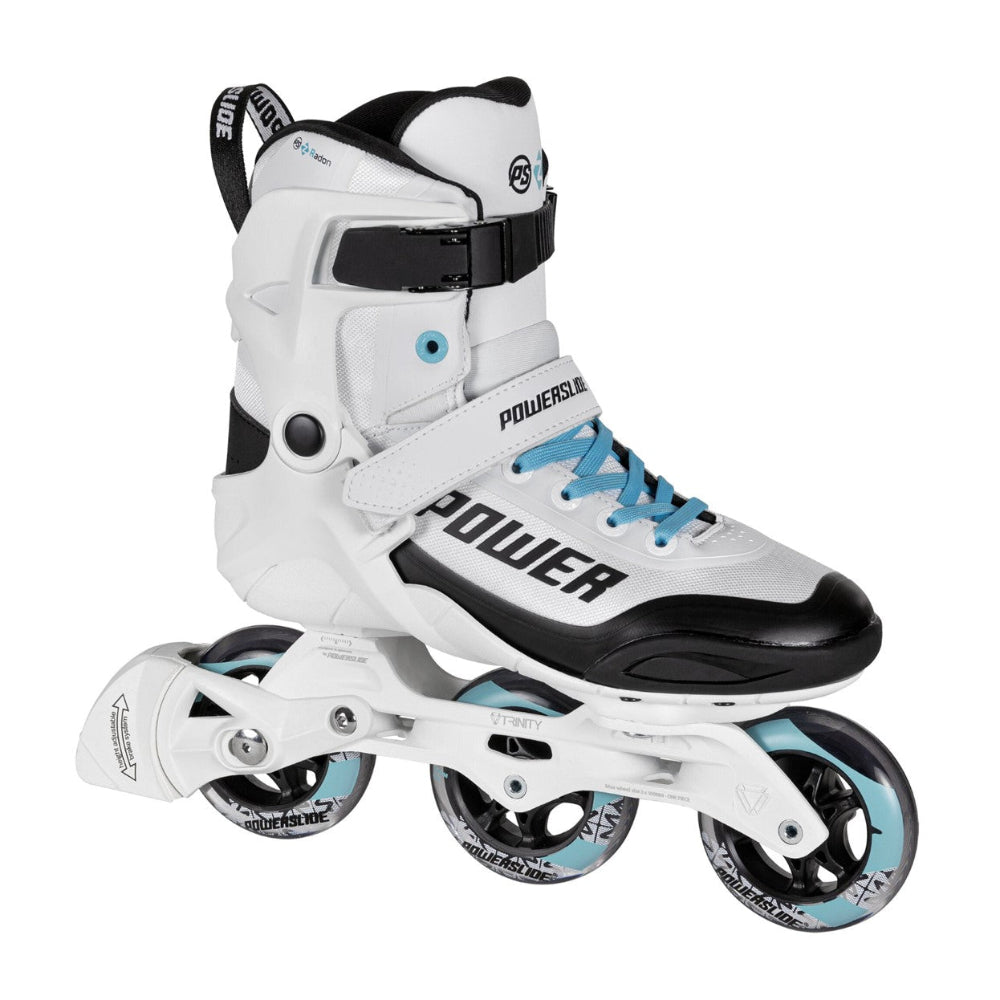 Powerslide Phuzion Radon Freeze 90 Inline Tri Skates White Blue - Lucky Skates