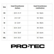 Pro-Tec Certified Helmet Size Chart - Lucky Skates