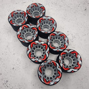 Riedell Cayman Speed Indoor Black Roller Skate Wheels 62mm 95A - 8 Pack - Lucky Skates