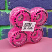 Rio Roller Light Up LED Roller Skate Wheels Pink Glitter 58mm 82A - 4 Pack - Lucky Skates